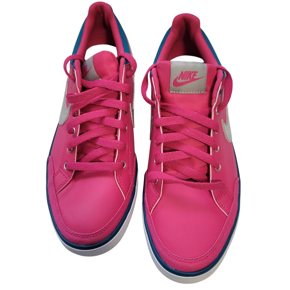 Nike Capri 3 LTH Women's Hot Pink Leather Silver Swoosh Size 10  42826-2906